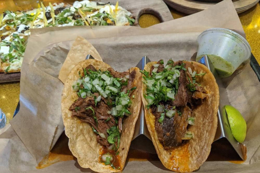 two beef tacos from distrito in philadelphia