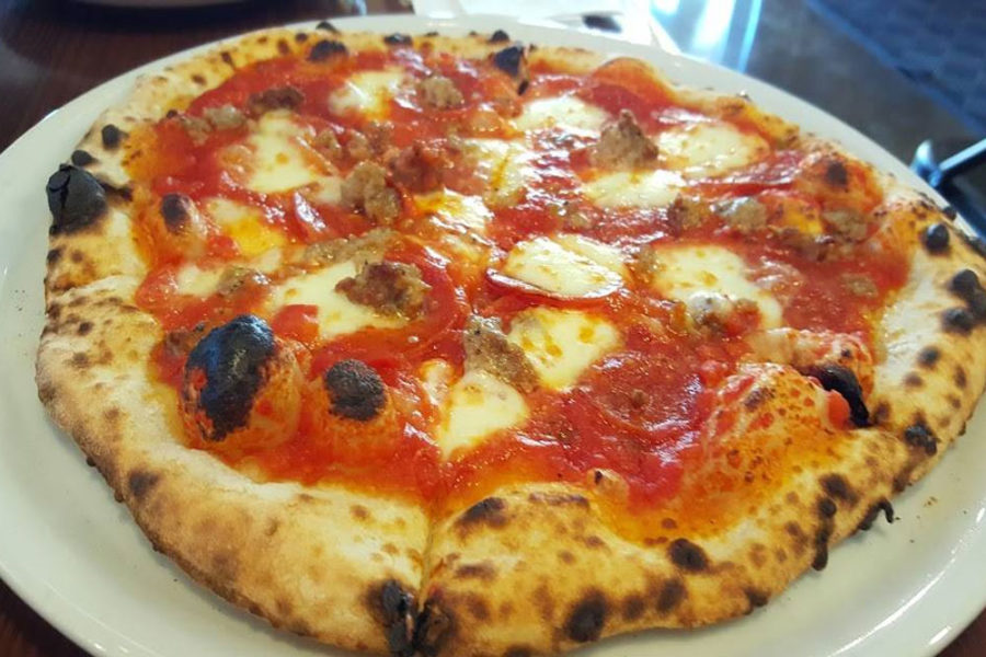 margherita pizza from fabrica woodfired pizza in tampa