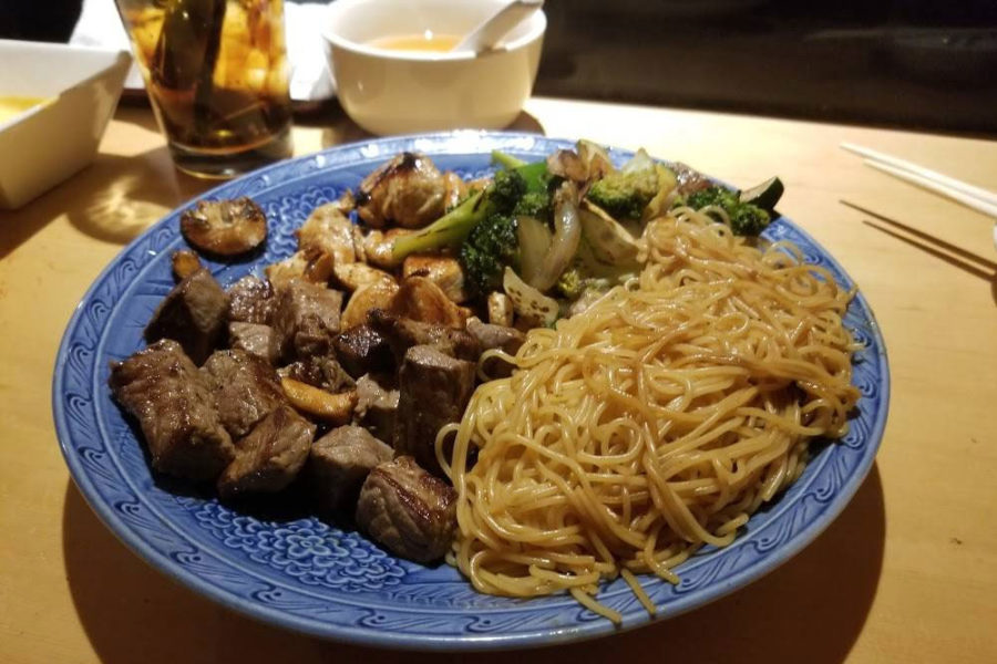 noodles, pork, and stir fry from nakato in charlotte