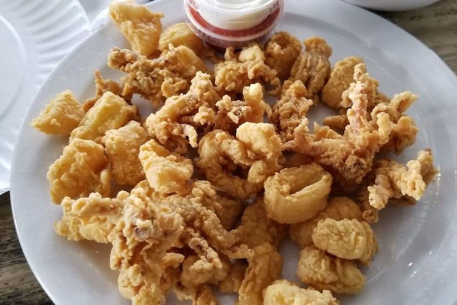plate of fried clams from row 34 in boston