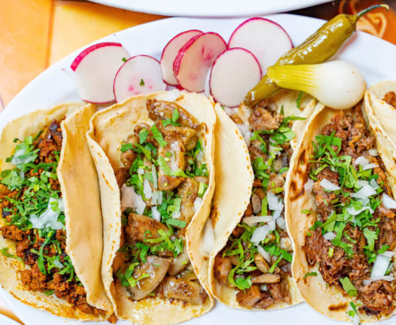 flour tortilla tacos from taqueria viva mexico in miami