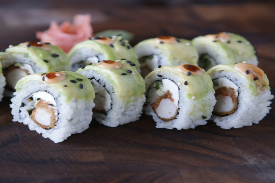 sushi rolls from harney sushi in san diego
