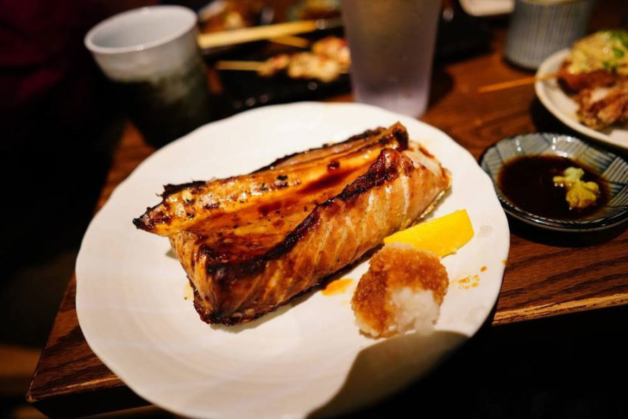 grilled salmon from nishino in seattle