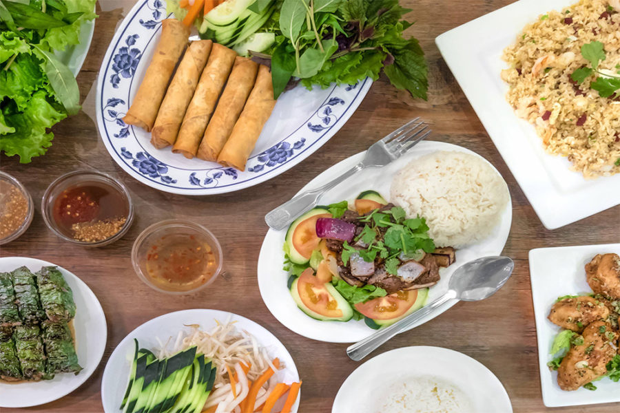 a variety of entrees from phuong tang in san diego