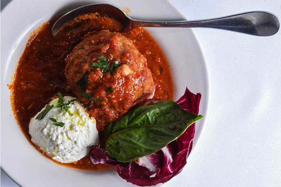 meatball in sauce with sour cream from randazzo's in miami