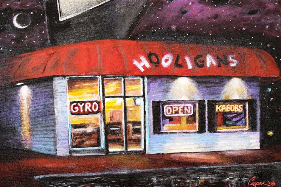 drawing of hooligan's in tuscaloosa
