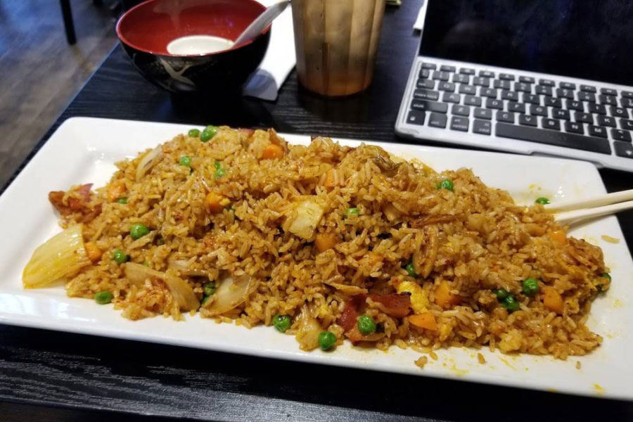 fried rice from Sushi on the Fly Cuisine, Beer Garden & Sports Bar at Ted Stevens Anchorage International Airport