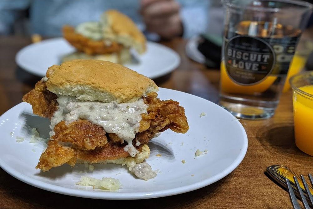 Chicken, Biscuits, and Gravy, from Biscuit Love, Nashville, TN