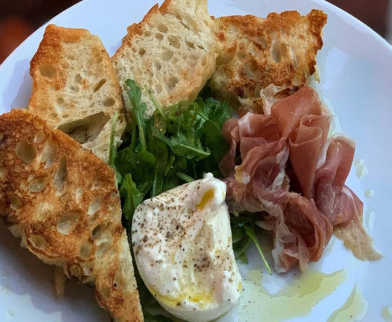 prosciutto and burrata plate from church and union in charleston