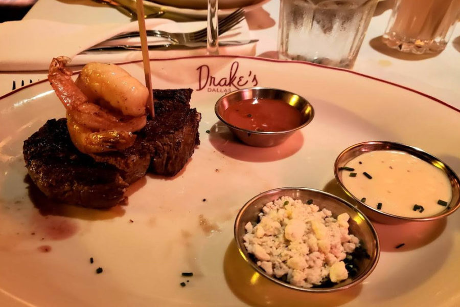 surf and turf from drake's in dallas