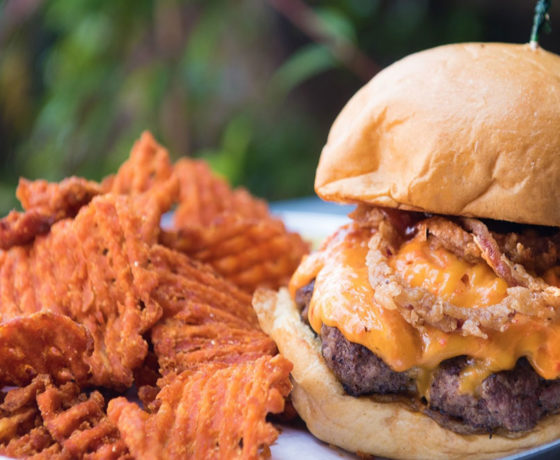 burger and sweet potato fries from gabby's burgers and fries in nashville