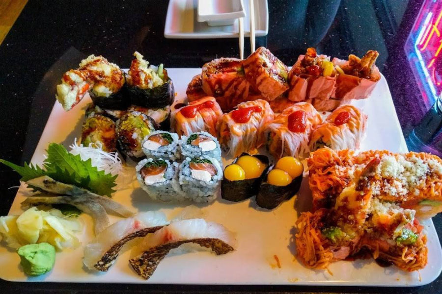 an assortment of sushi from go fish in denver