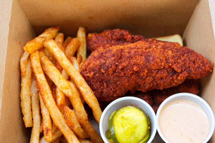 fried chicken and fries from the king of the coop in tampa
