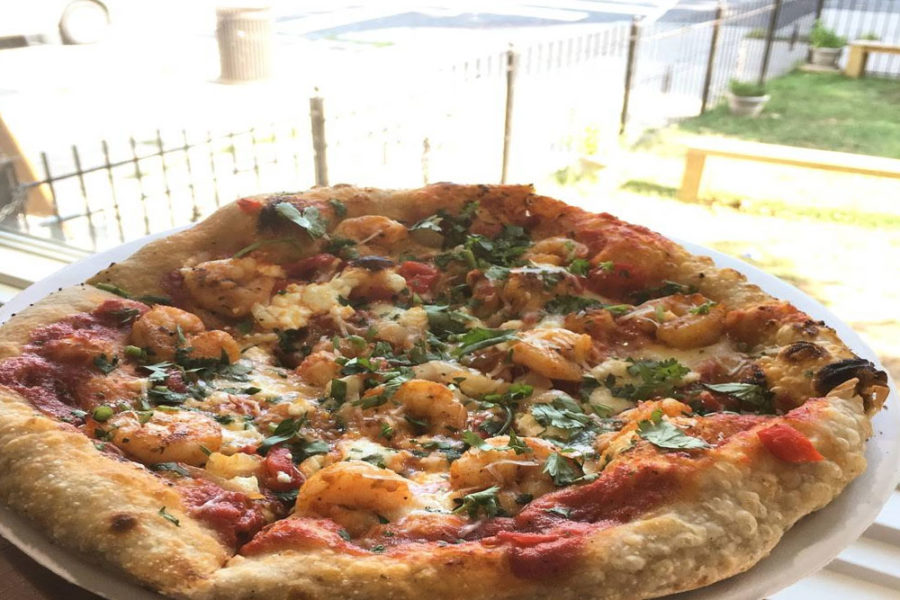 seafood pizza from old city market and oven in DC