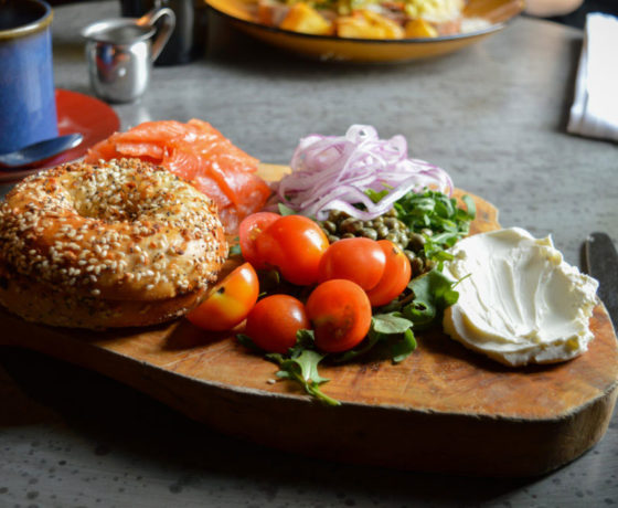 deconstructed bagel from the fainting goat in DC
