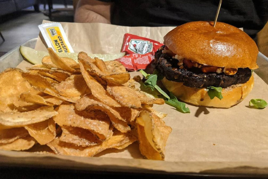 burger and a side of chips from The River Burger Bar in waynesboro, VA