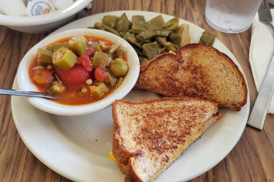 grilled cheese, green beans, and soup from wendell smith's restaurant in nashville