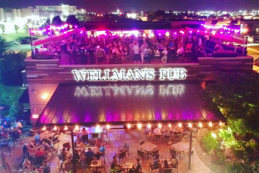 A crowd enjoys the evening at Wellman's Pub in Des Moines, IA