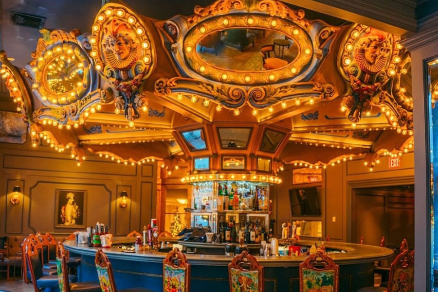 The carousel bar at The Carousel Piano Bar & Lounge in New Orleans, LA