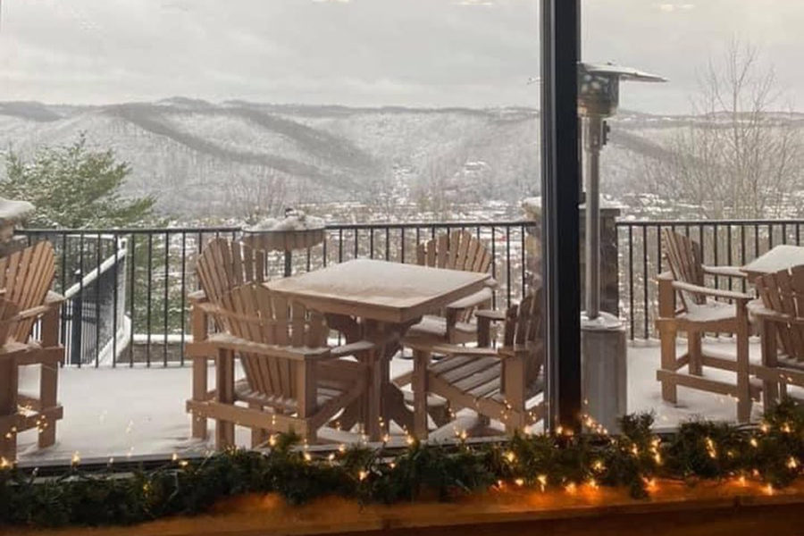 The view from the Lookout Bar and Grill in Charleston, WV
