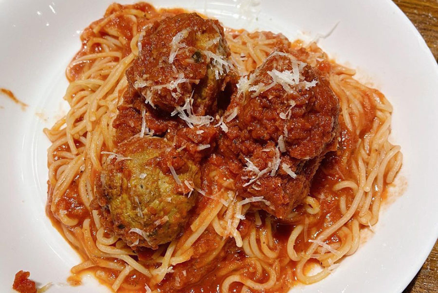 Spaghetti and meatballs from Esposito's Italian Bistro in Auburn, AL