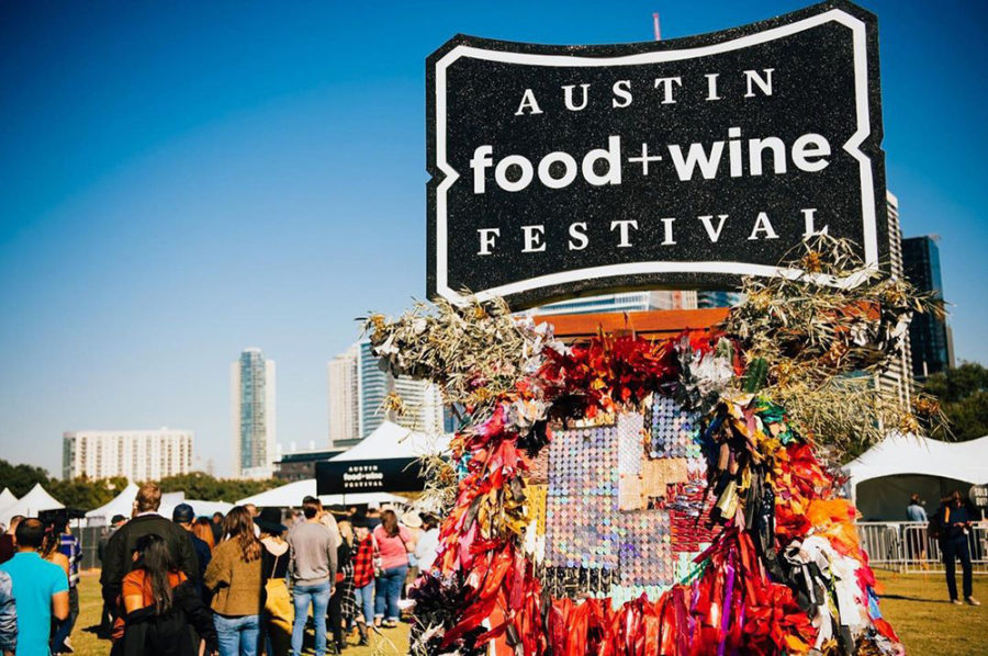 Signage at the Austin Food + Wine Festival in Austin, TX