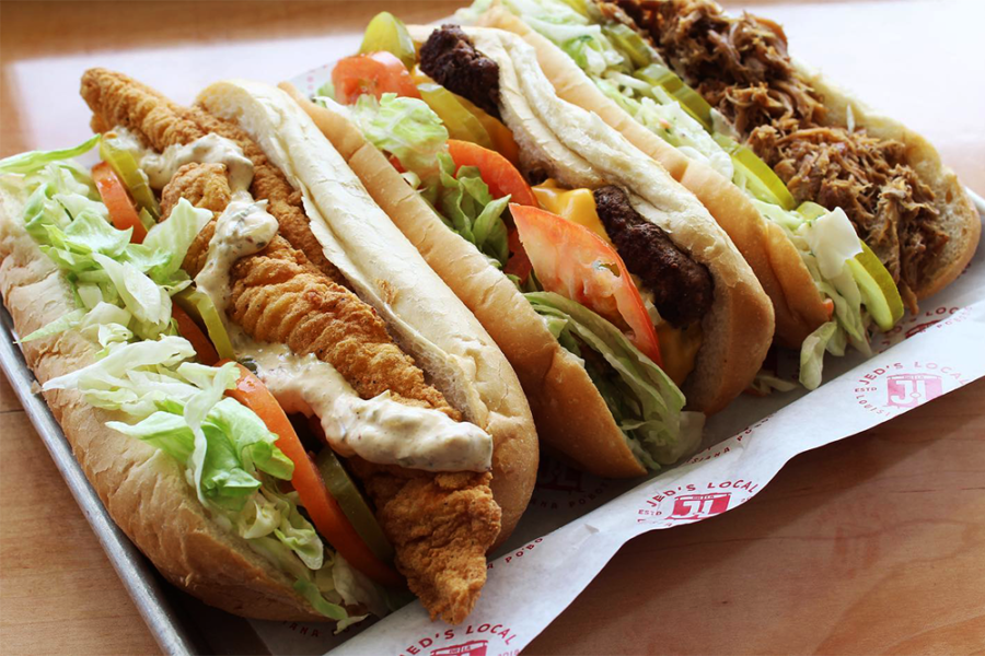 an assortment of sandwiches from Jed's po boys in baton rouge