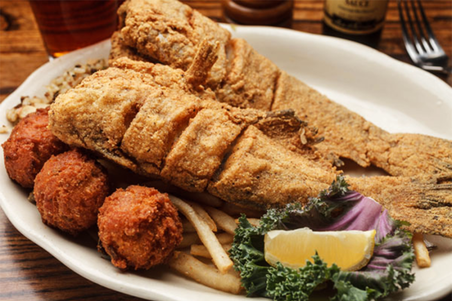 fried fish from parrain's seafood in baton rouge