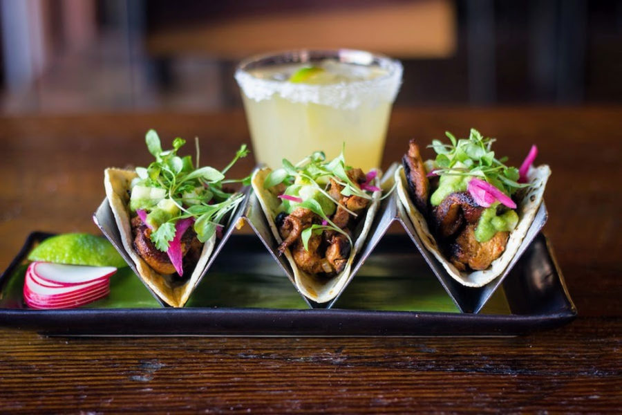 tacos and a cocktail from anejo in philly