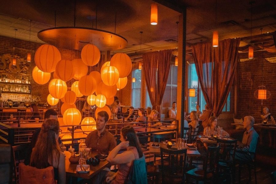 diners enjoying the ambiance at bao brewhouse in denver