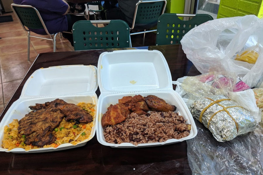 bbq meat and rice from fritanga cana brava in miami