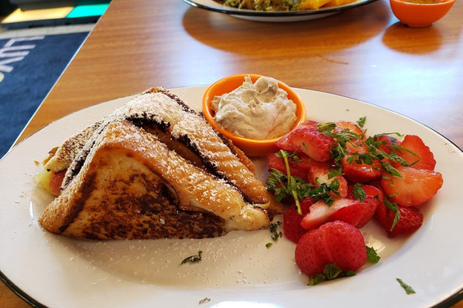 French toast and strawberries from luv child in tampa, fl