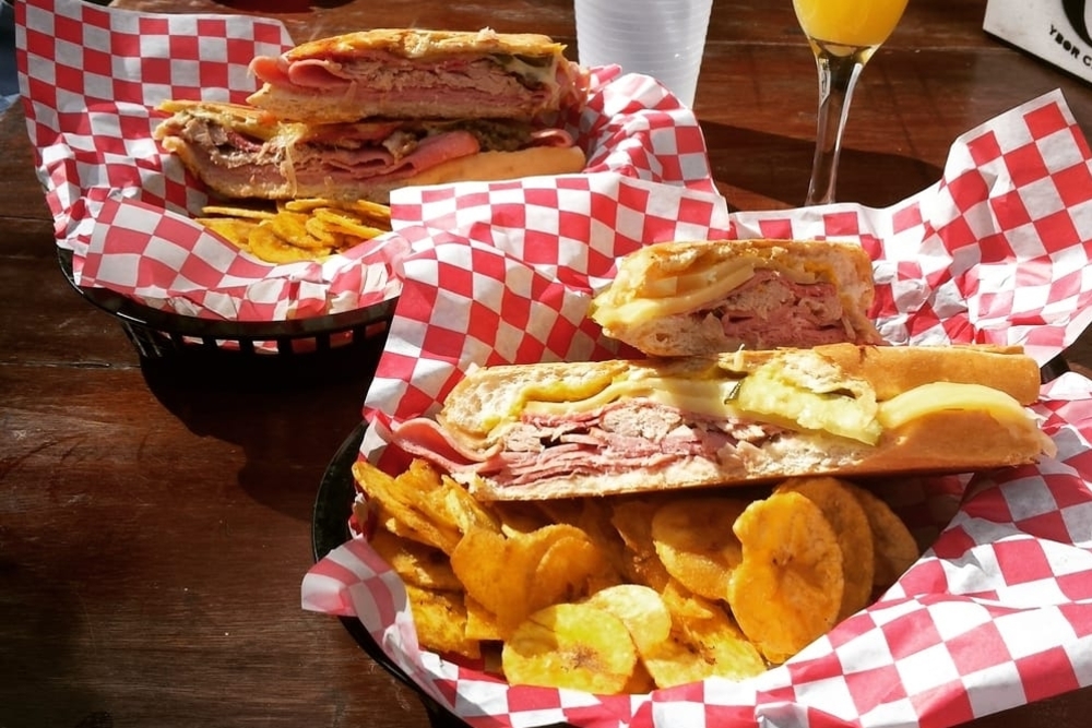 Cuban sandwiches with chips from Gaspar's Grotto in Tampa