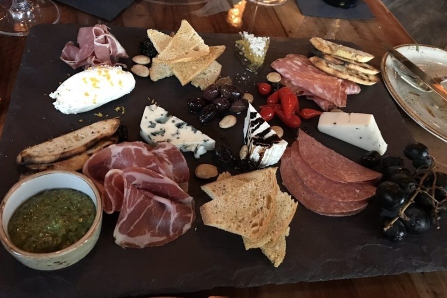 charcuterie board from Primrose Path Wine Bar in college station