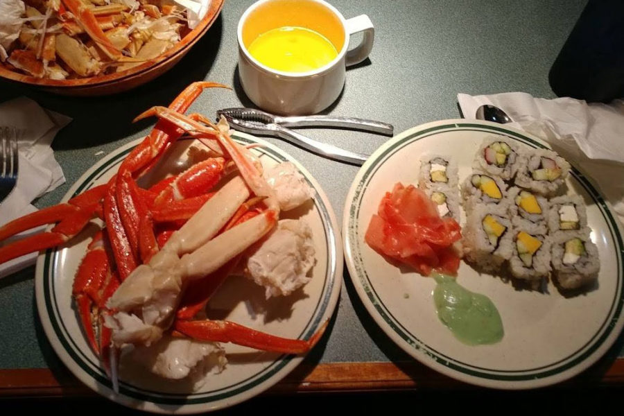 sushi and crab from china buffet in tampa