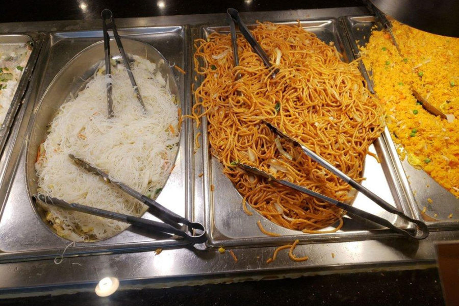 rice and noodles from hibachi grill super buffet in phoenix