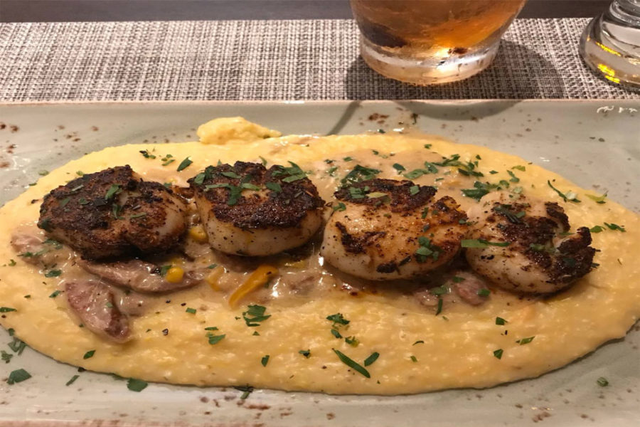 grilled scallops and grits from JP charlotte