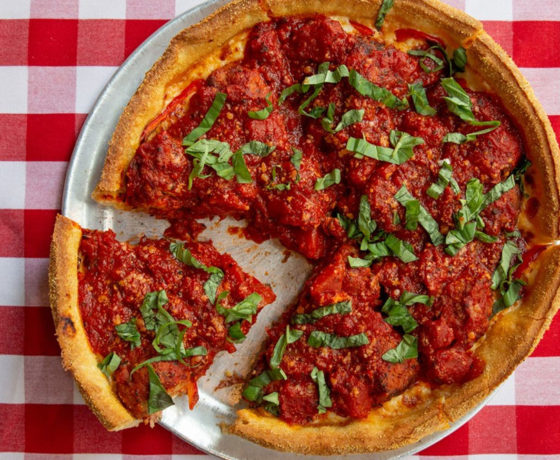 deep dish pizza from pi pizzeria in DC