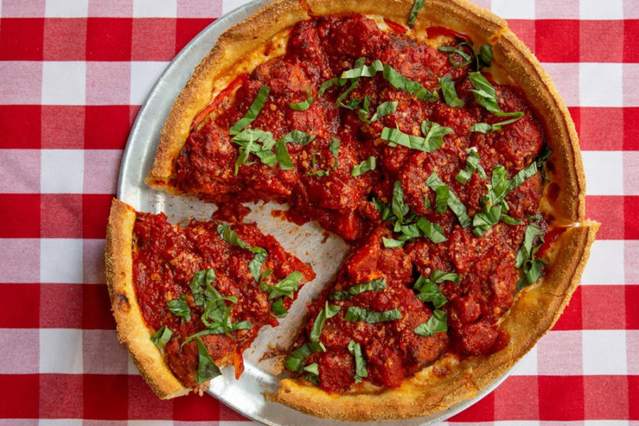 deep dish pizza from pi pizzeria in DC