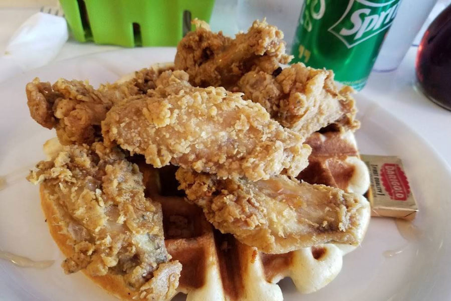 chicken and waffles from simply soulful in seattle