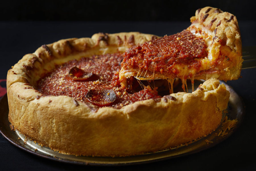 deep dish pizza from the DC chi pie