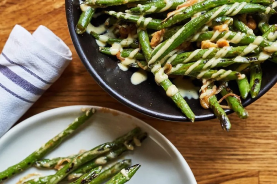 grilled asparagus from the girl and the goat in chicago