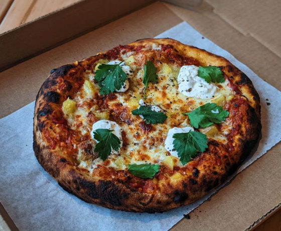 margherita pizza from wise acres organic farm