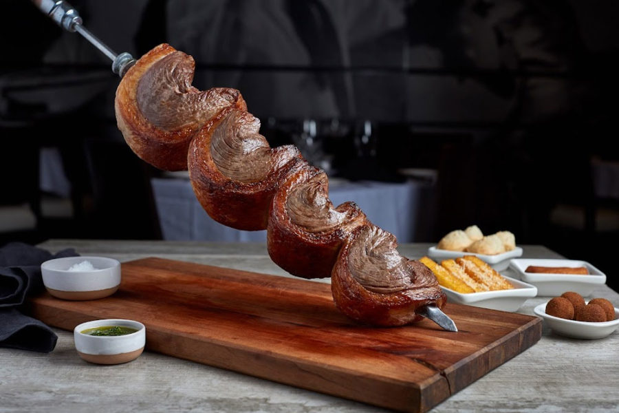 Steak on a kebab stick from Chima Steakhouse