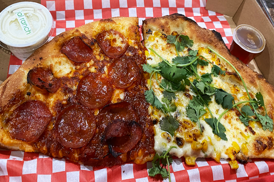 Fire Fighter Style Chunky & Corny Baby-Elote Pizzas from Hot Daisy Pizza in Phoenix, Arizona