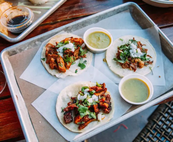 Soft-shelled chicken tacos from Legacy West Food Hall