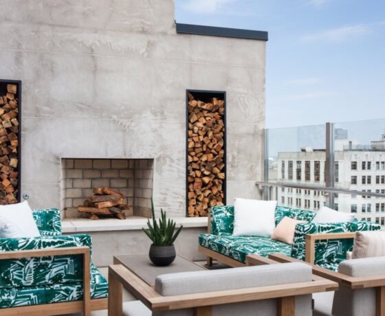 Fireplace at Rare Bird in Nashville