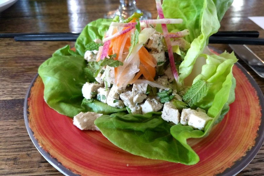 A blue cheese and lettuce salad from ChikN-Mi