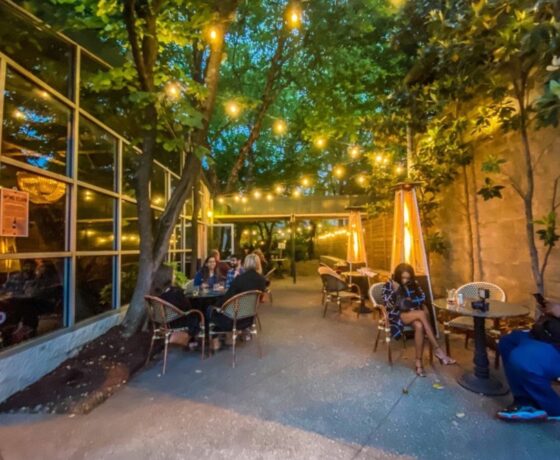 courtyard at Nouvelle Bar & Bottle in Louisville