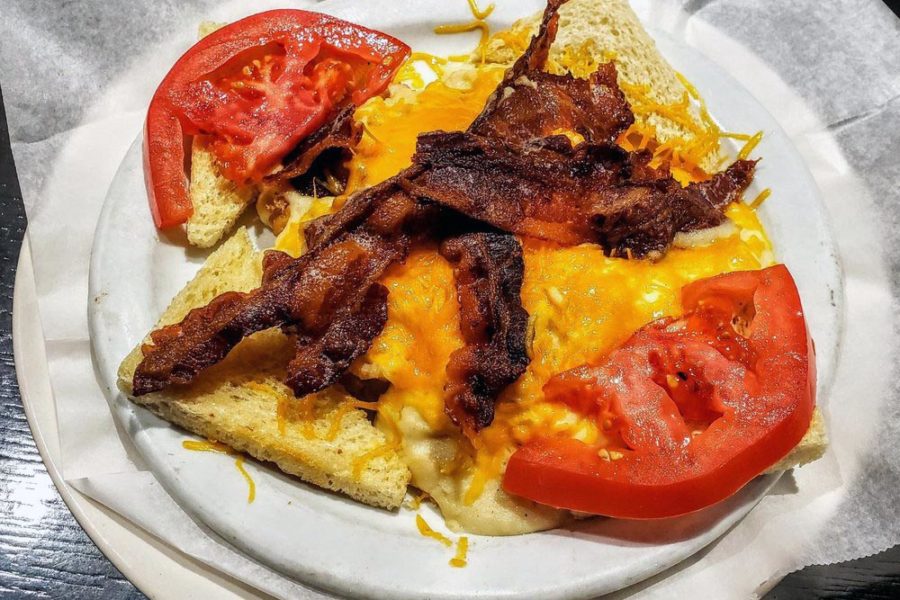 A bacon hot brown sandwich from The Cafe